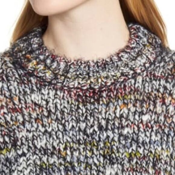 Lou & Grey Confetti Crewneck Sweater in Black Multi Size XS - Picture 2 of 14